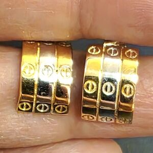 💕18k Tricolor Stud Earrings